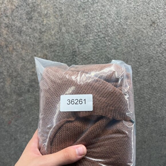 Peruvian Connection Sweater Women Medium Brown Alpaca Blend Knit V Neck Pullover - Picture 9 of 9